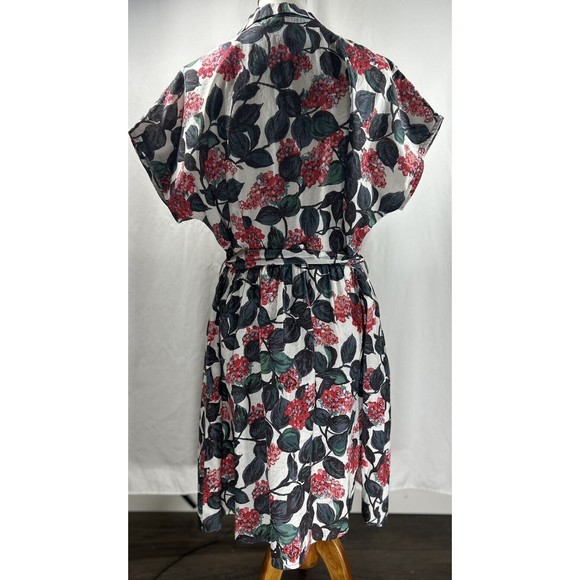 Boden Easy Floral WH779 Dress Size US 14 Fit And Flare Retro Style Button Down - Picture 6 of 6